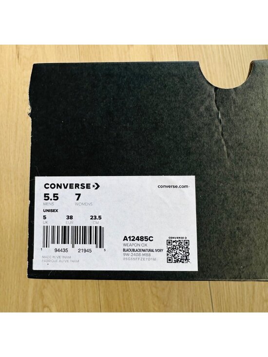 ❤️CONVERSE WEAPON MONO OX Sz 5.5 Men Shoes LEATHER Black Casual Sneakers A12485C main image 8